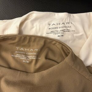 Tahari White Sleeveless Mock Neck Tank